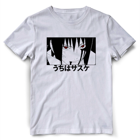 Camiseta Sasuke Eyes Preta e Branca T- Shirt